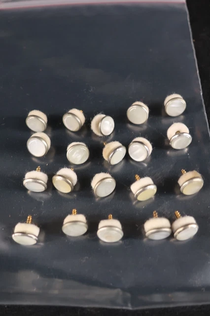 20 petits  boutons d'accordéon nacrés sertis