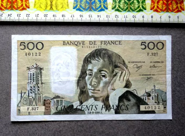 (GB6), French  Banknote, 500 Francs, Year : 1990 .