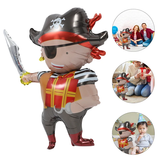 3 piezas globo pirata lámina de aluminio Mylarballons niños piratas fiesta de cumpleaños