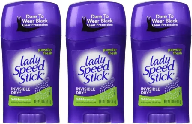 Lady Speed Stick Deodorant 1.4oz Powder Fresh Invisible Dry (3 Pack)