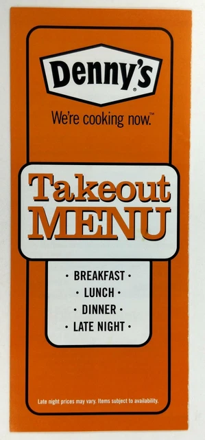 2005 Original Take-Out Menu DENNY'S Restaurants