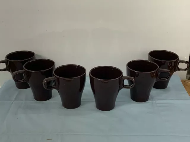 Ikea,  Fargrik   #21533,  Eggplant,  Stackable Mugs  (6)