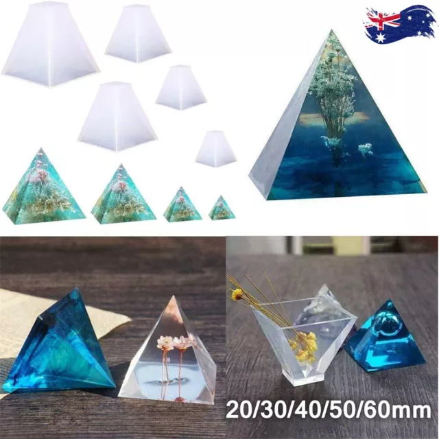 Pyramid Silicone Mold Epoxy Resin Jewelry Making Mould Pendant Craft DIY Supply