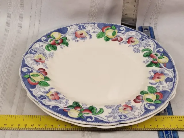 2 Vintage Royal Doulton Pomeroy Multicolor Davenport Dinner Plates