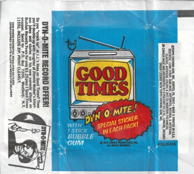 1975 Topps Good Times Wax Pack Wrapper