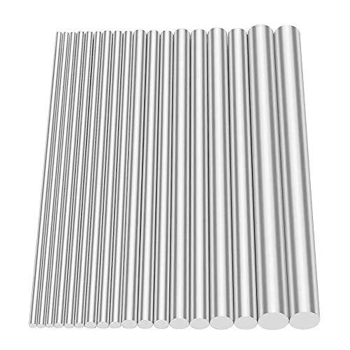 18Pcs Aluminum Solid Round Rod Lathe Bar Stock Assorted for DIY Craft Tool Di...