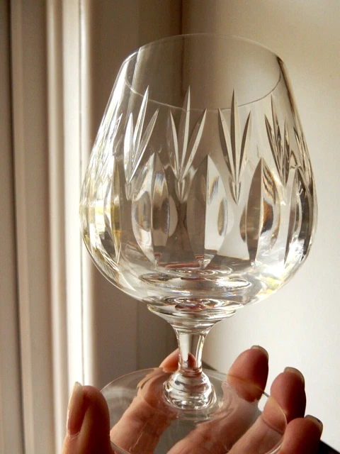 PAIR Stuart Brandy Glasses Very Fine Cut Crystal Salisbury 1976-1984 Signed 1st