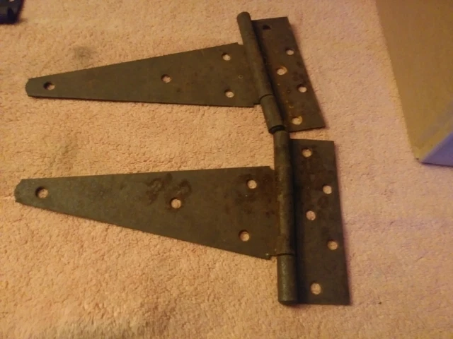 Vintage Set Of Iron Barn Door  Hinges from horse stall FREE SHIP