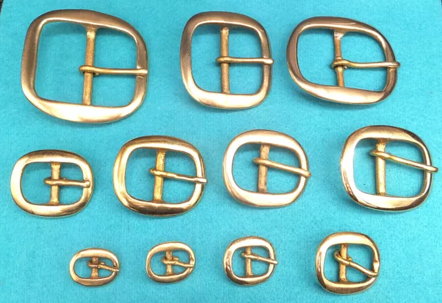 Solid Brass Swage - Bridle Belt Buckle [ 3/8" - 2" ] 10 mm - 50 mm - 11 Sizes