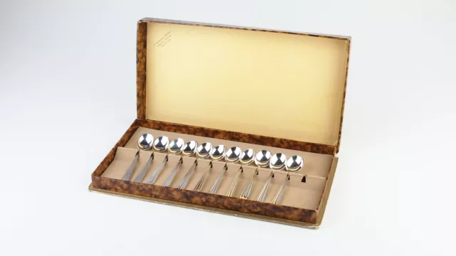 "MAKE OFFER" Keltum Dutch Smooth silver plated Eleven small spoons (Excellent)