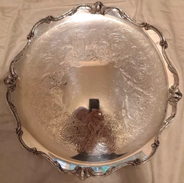 Wilcox 18" Rochelle 7055 Round Platter International Silver Plated Serving Tray