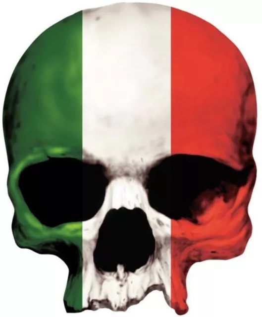 4" Italy Italian Flag Skull Trident Helmet Bumper Sticker Decal Made In Usa