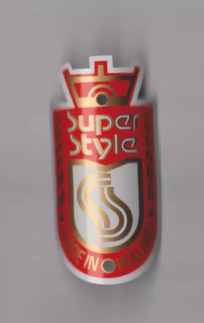 SUPER STYLE HEAD BADGE BIKE emblem headbadge cycle front bicycle fiets fahrrad