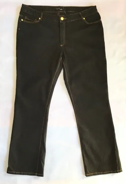 Women's Ladies Pants Bootleg Jeans Black Plus Size 18,20,22,24,26,28 Brand New!!