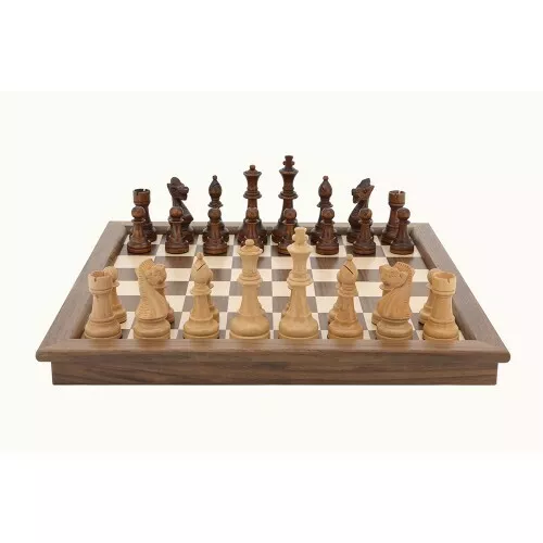 Dal Rossi Walnut Chess Set Folding 18in