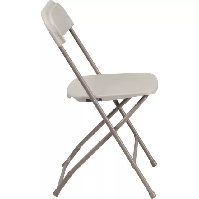 Flash Furniture Plastic Folding Chair — Beige, 17 1/2in.W x 18in.D x 31