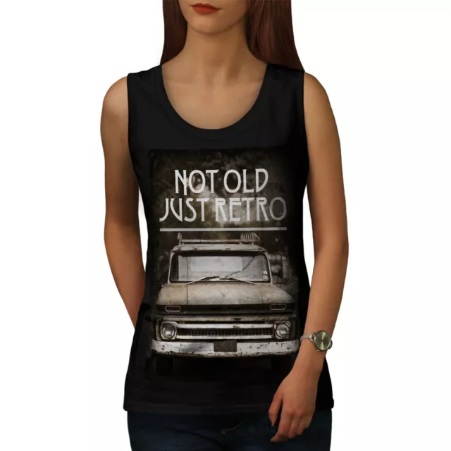 Wellcoda Not Old Retro Car Womens Tank Top, Retro Athletic Sports Shirt