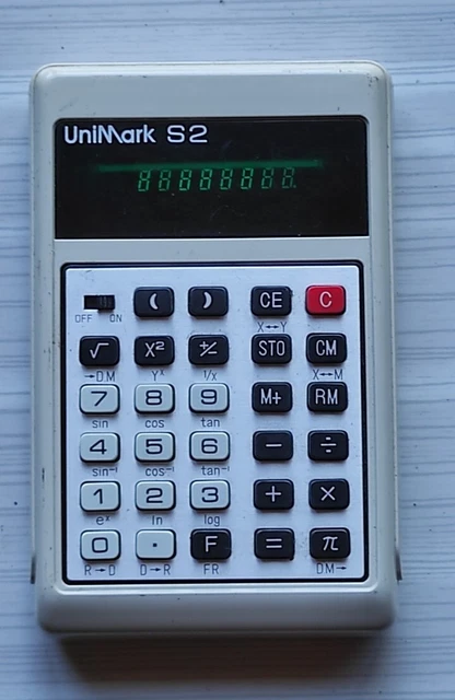 Calculatrice Ancienne UniMark S2 électronique - Vintage - Testée OK - Idée Déco