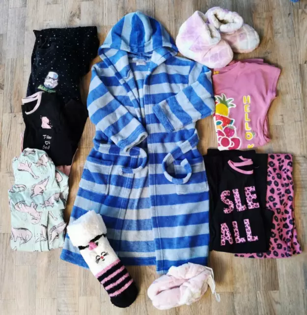 Nightwear Bundle PJ's Pyjamas Nightie Slipper Socks Dressing Gown 7-11 Years