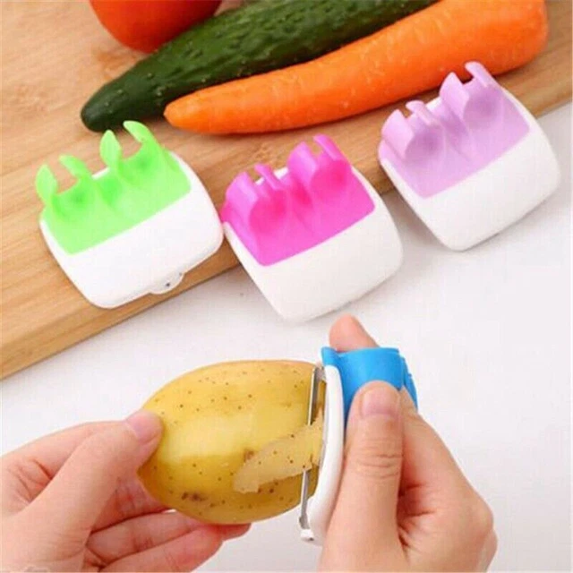Peeler Safe Vegetable Fruit Slicer Finger Held Palm Ea y Hold Peeler DurU~bp