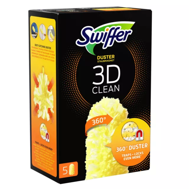 Swiffer Duster Imán de Polvo 3D Clean 360° Fibra Plumero Fundas 5 Pañuelos #07