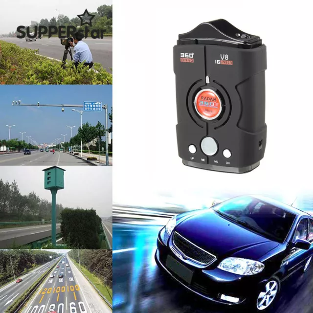 V8 Anti-Police 360 Degree Radar Detektor Scanning Advanced Voice Alert Laser ASS