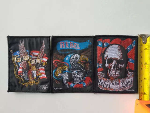 Live Free or die - Biker Jacket Motorcycle US Vintage Patches X 3 Easy Rider 2