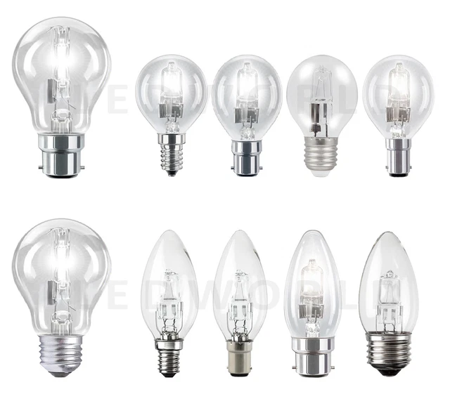 GLS Light Bulbs Bayonet Candle E14 Large Screw E27 Golf Ball B15 or SBC Halogen