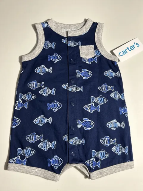 Carters Baby Boy Fish Knit Short Outfit Size 3M NWT