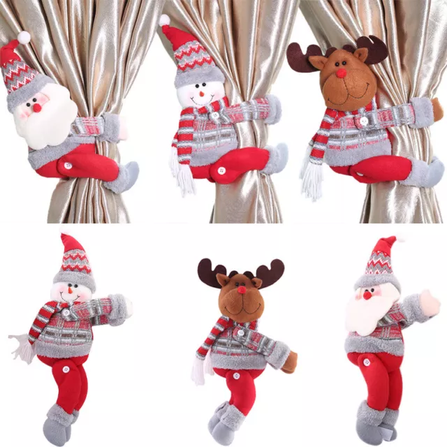 Christmas Curtain Strap Buckle Holder Tieback Santa Clips Window Decoration