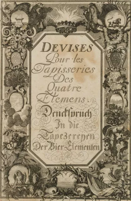 Titelblatt zu Tapisserien, um 1710, Kupferstich Rokoko Unbekannt (18.Jhd)