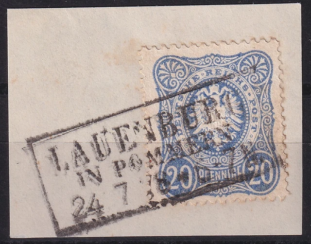 65019) LAUENBURG IN POMMERN 1878 nachverwendeter Stempel