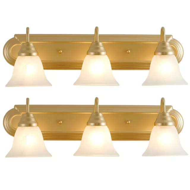 LUENFAT Gold 3-Light Bathroom Vanity Light Fixture, 24" Transitional Bathroom...