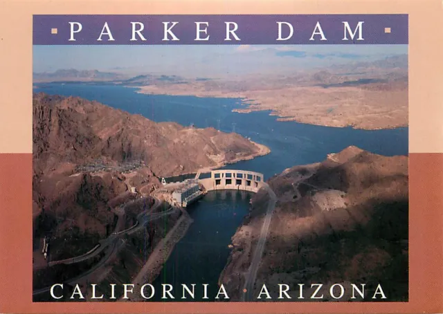 Postcard Aerial View of Parker Dam Arizona, AZ & California, CA
