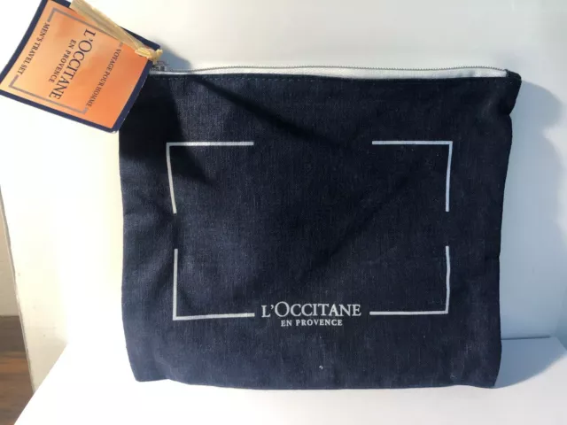 L'occitane Dark Blue Cosmetic Makeup Pouch