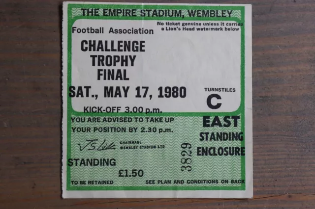 DAGENHAM v MOSSLEY 1980 FA Trophy Final TICKET Wembley