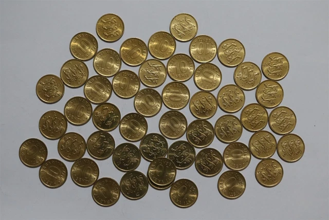 🧭 🇪🇪 Estonia 10 Senti 1992 - Massive Lot All High Grade B46 Bx16-2