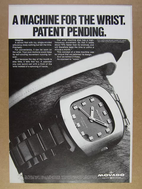1969 Movado Kingmatic Video HS360 Watch photo vintage print Ad