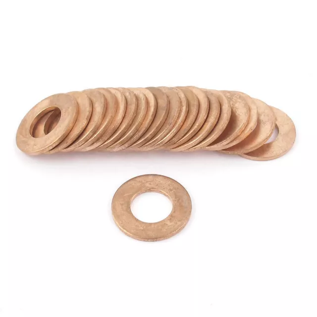 A● 20Pcs 10x20x1.5mm Gasket Spacer Fitting Fasteners Copper Flat Washer