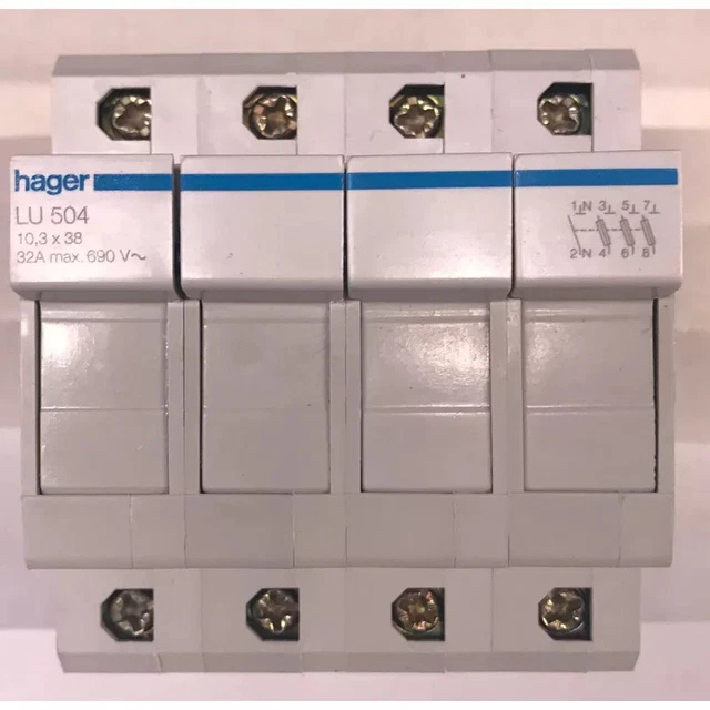 Porte-fusible 20A HAGER Référence L126 01 - Pour Tableau électrique - Occasion Mais Fonctionnel