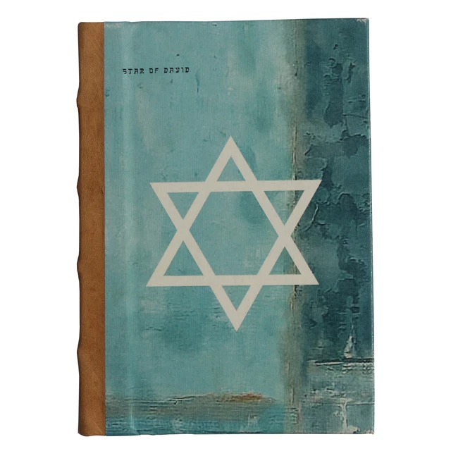 Handmade Star Of David Artwork Task Planner Acid Free Paper Leather Spine
