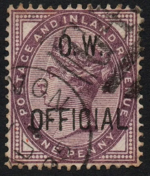 GB 1896 QV SGO33 1d Lilac Die II Office of Works Good Used   (TT051)