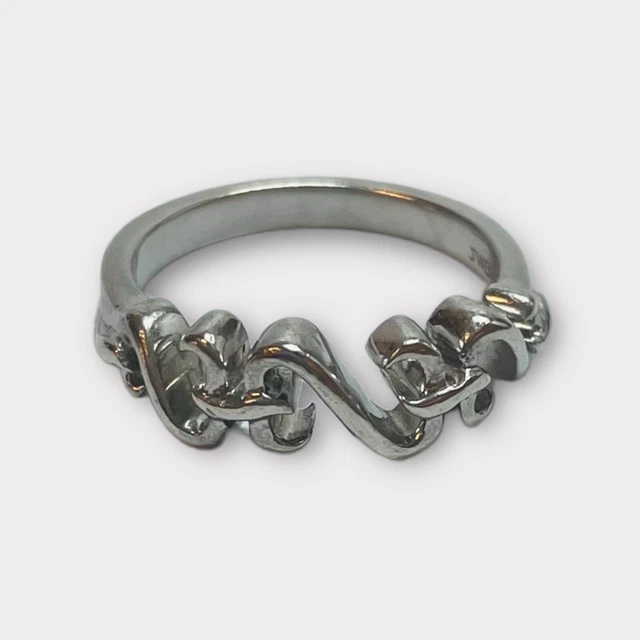 Jane Seymour Sterling 925 Silver Triple Open Hearts Ring 6.25