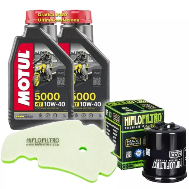 Kit Inspección piaggio beverly Aceite Motul 5000 10W40 Filtro de Aire Aceite