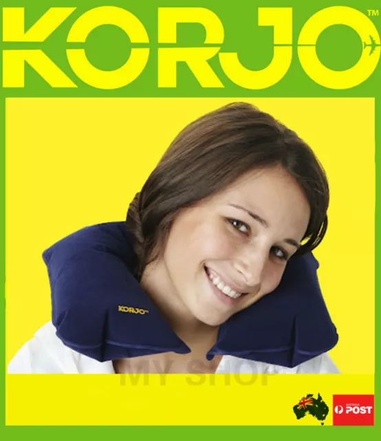 KORJO Inflatable Neck Pillow Head Rest Cushion for Car Air Flight Travel