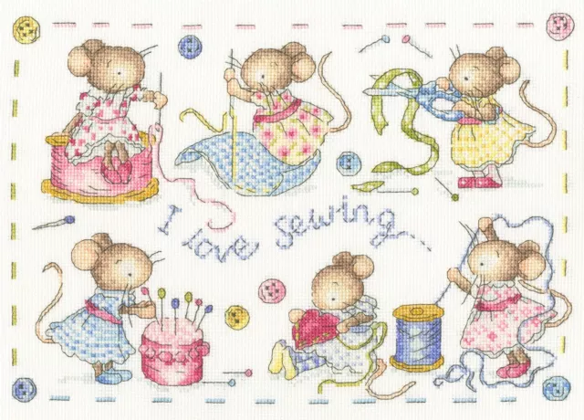 Bothy Threads ~ Counted Cross Stitch Kit ~ I Love Sewing