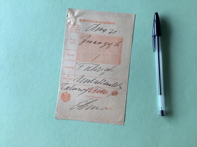 Germany Calvorde Saxony 1900 postal delivery note  Ref A1530