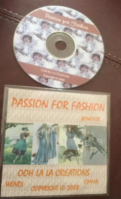 Pasión por la Moda Bonjour Artesanía CD-ROM Ooh La La Creaciones Fabricación de Tarjetas