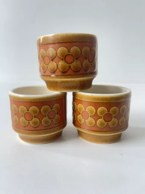 Vintage Hornsea Saffron Set Of 3 Egg Cups Free UK P&P