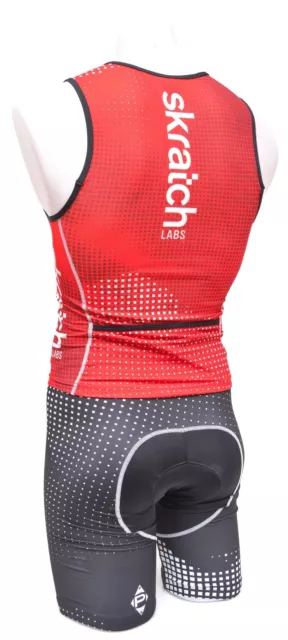 Panache skratch LABS Sleeveless Triathlon Kit Men SMALL Red Black Singlet Shorts 2